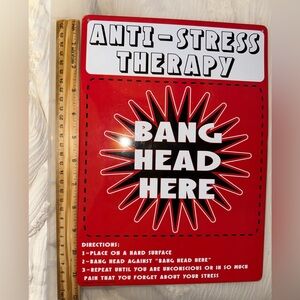 Humorous Red Anti-Stress Tin Sign
